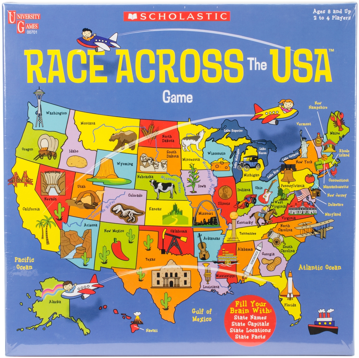 University Games Bp00701 Scholastic Race Across The Usa Game