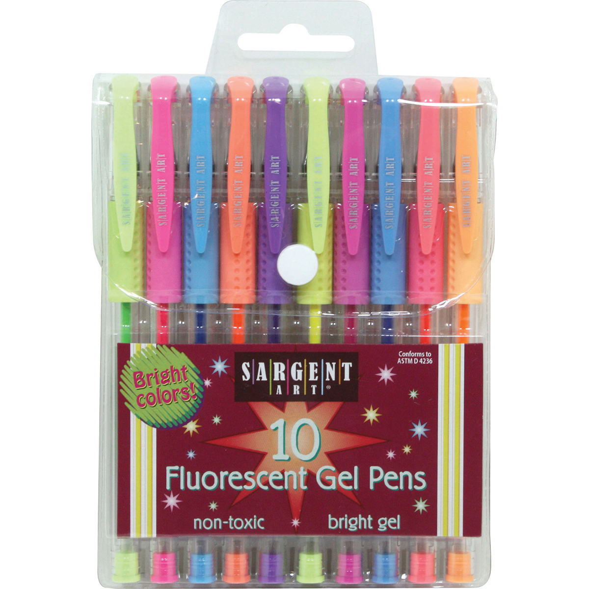 Sargent Art S22-1502 Fluorescent Gel Pen Set Assorted Color - 10 per Pack Sargent Art S22-1502 Fluorescent Gel Pen Set Assorted Color - 10 per Pack
