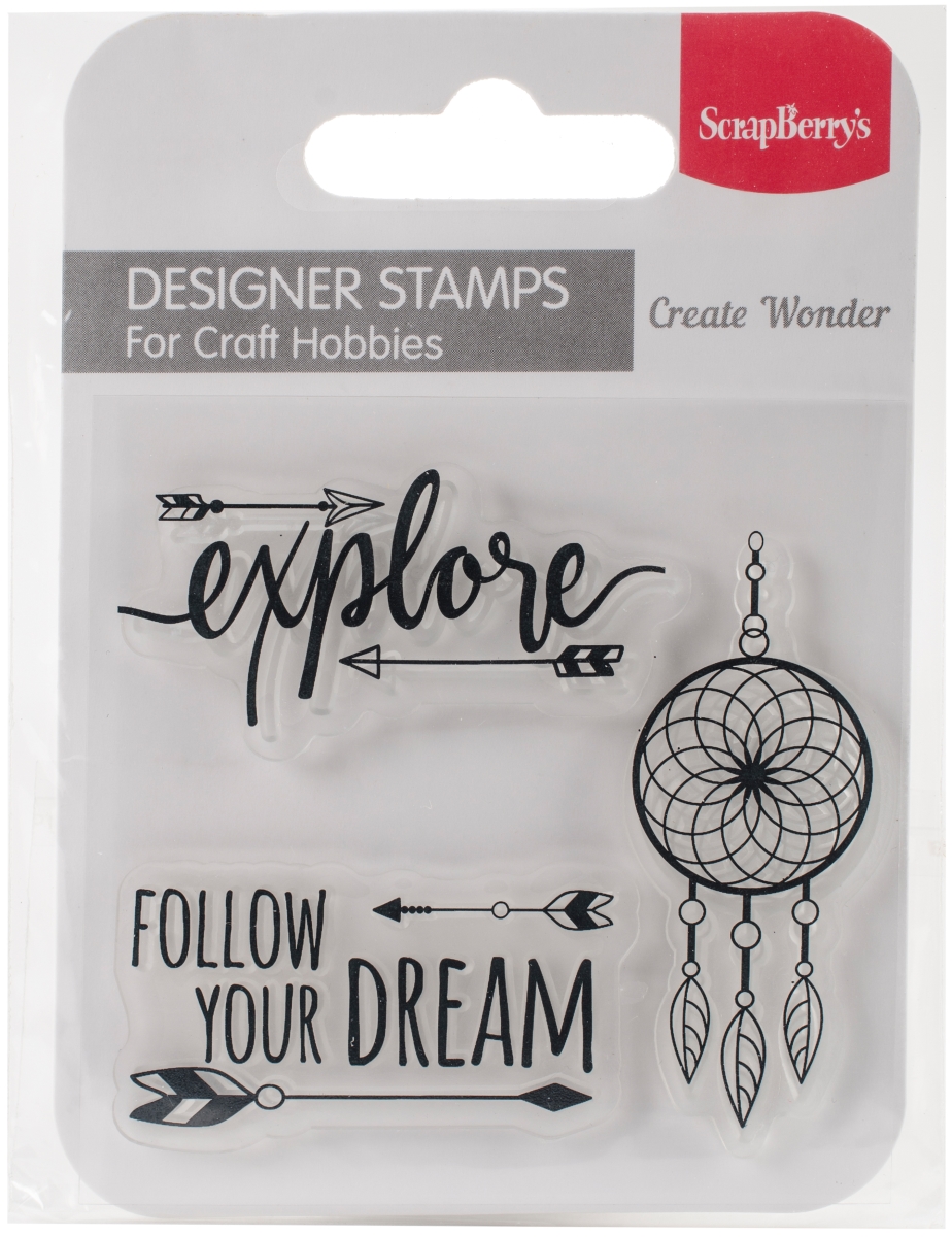 ScrapBerrys 4907111 2.7 x 2.7 in. Clear Stamps - Follow Your Dreams ScrapBerrys 4907111 2.7 x 2.7 in. Clear Stamps - Follow Your Dreams