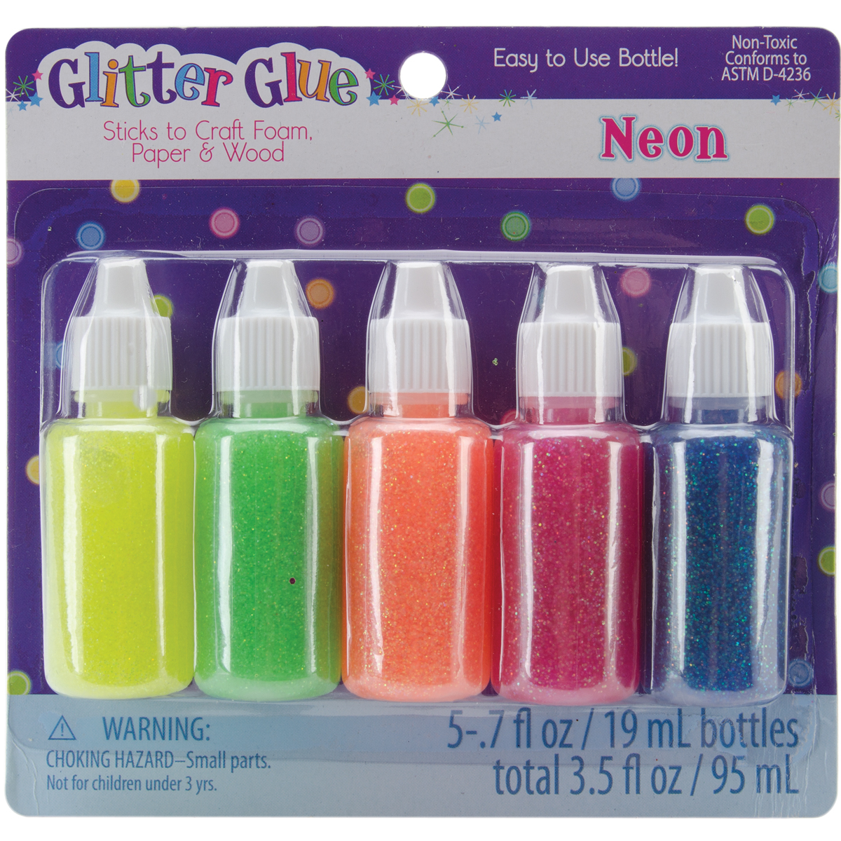 Advantus SULAST-51171 0.7 oz Glitter Glue Neon - 5 per Pack Advantus SULAST-51171 0.7 oz Glitter Glue Neon - 5 per Pack