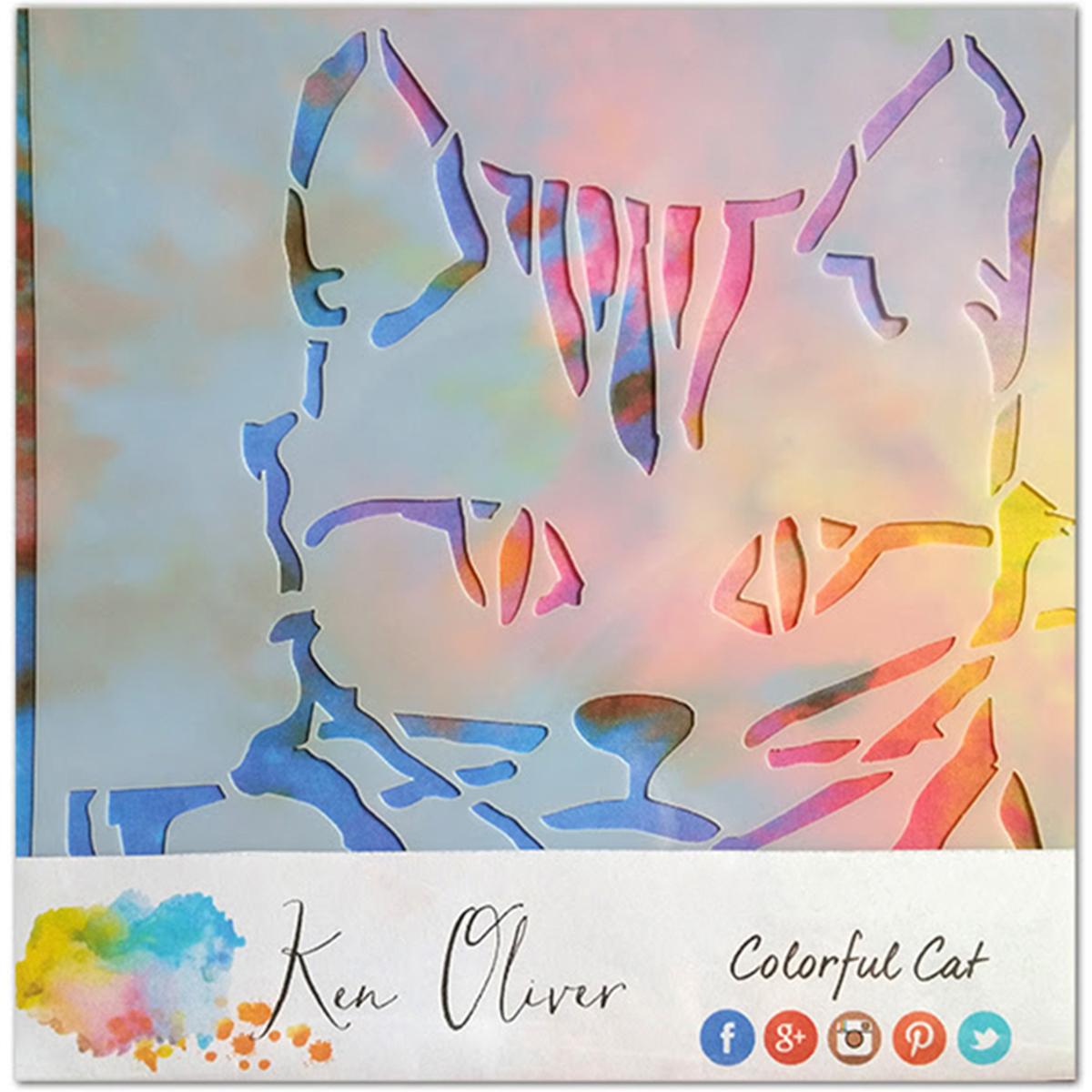 Ken Oliver TUKN8048 12 x 12 in. Stencil - Colorful Cat Ken Oliver TUKN8048 12 x 12 in. Stencil - Colorful Cat
