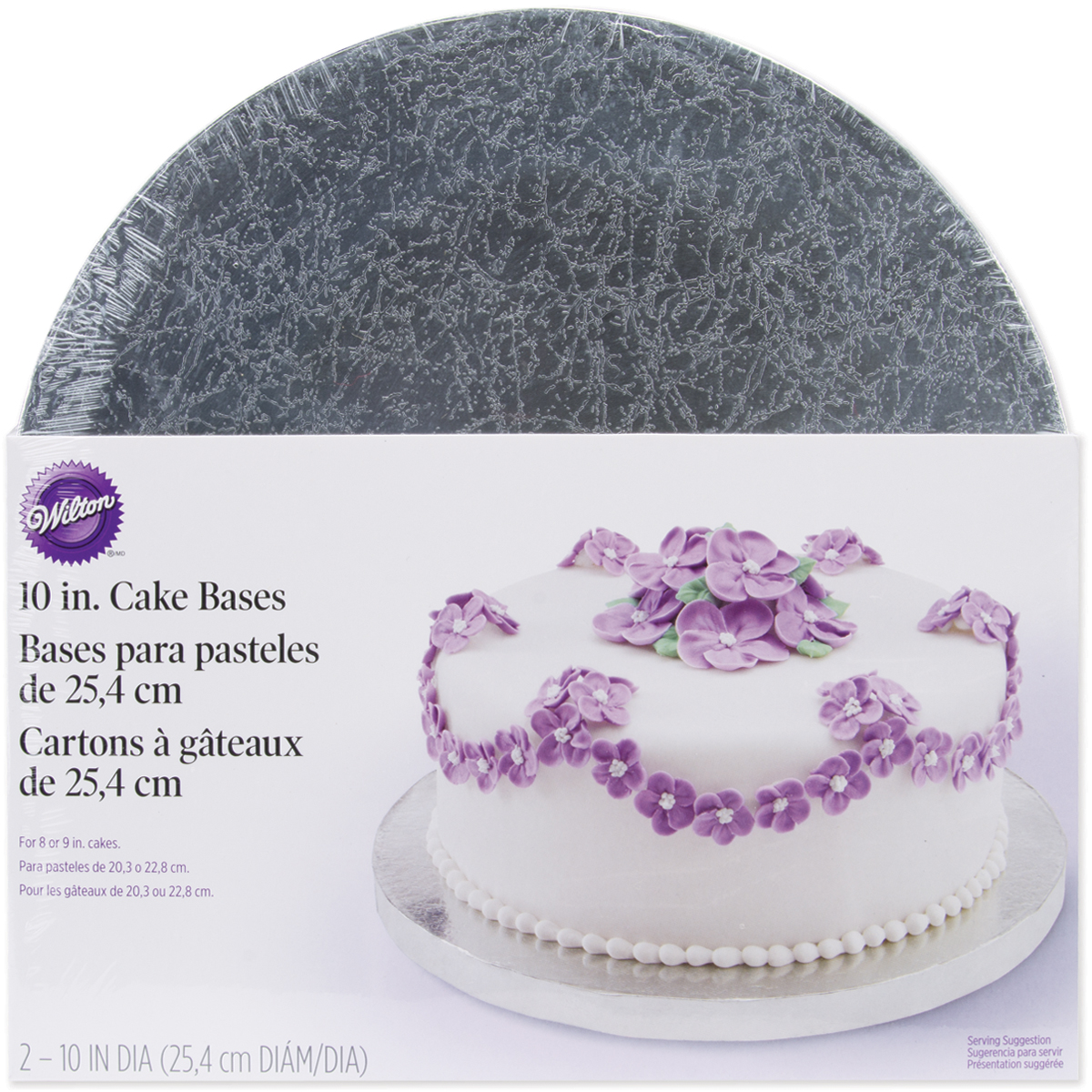 W41187 Cake Round Bases - 10 In., Silver - 2 Per Pack
