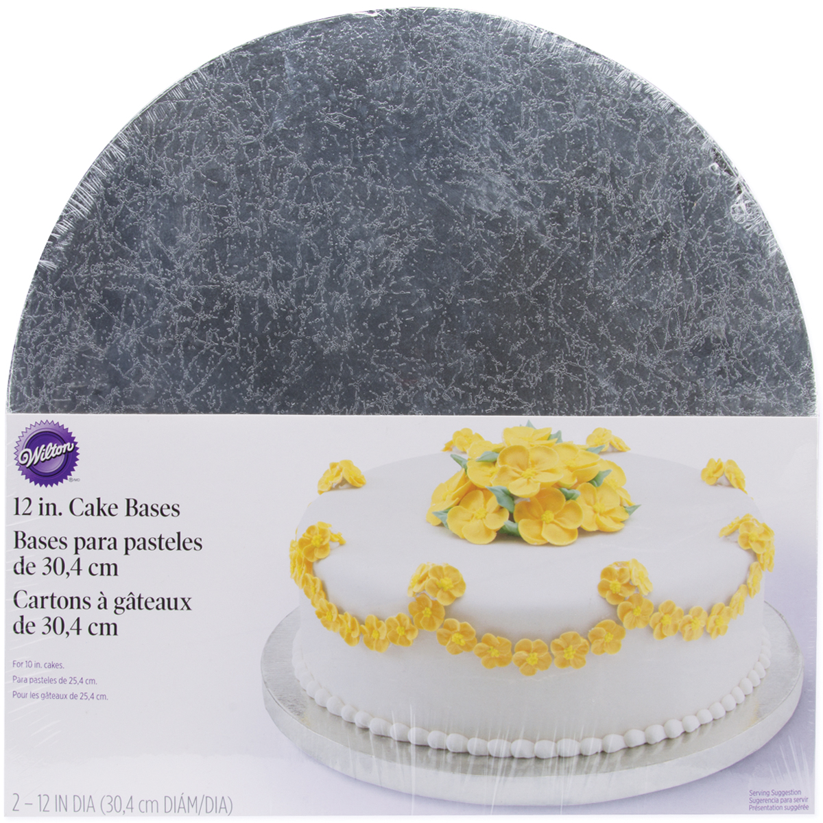 W41188 Cake Round Bases - 12 In., Silver - 2 Per Pack