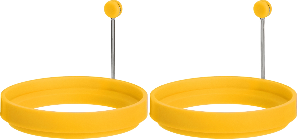 537083 Silicone Reversible Egg Rings, Yellow - Set Of 2