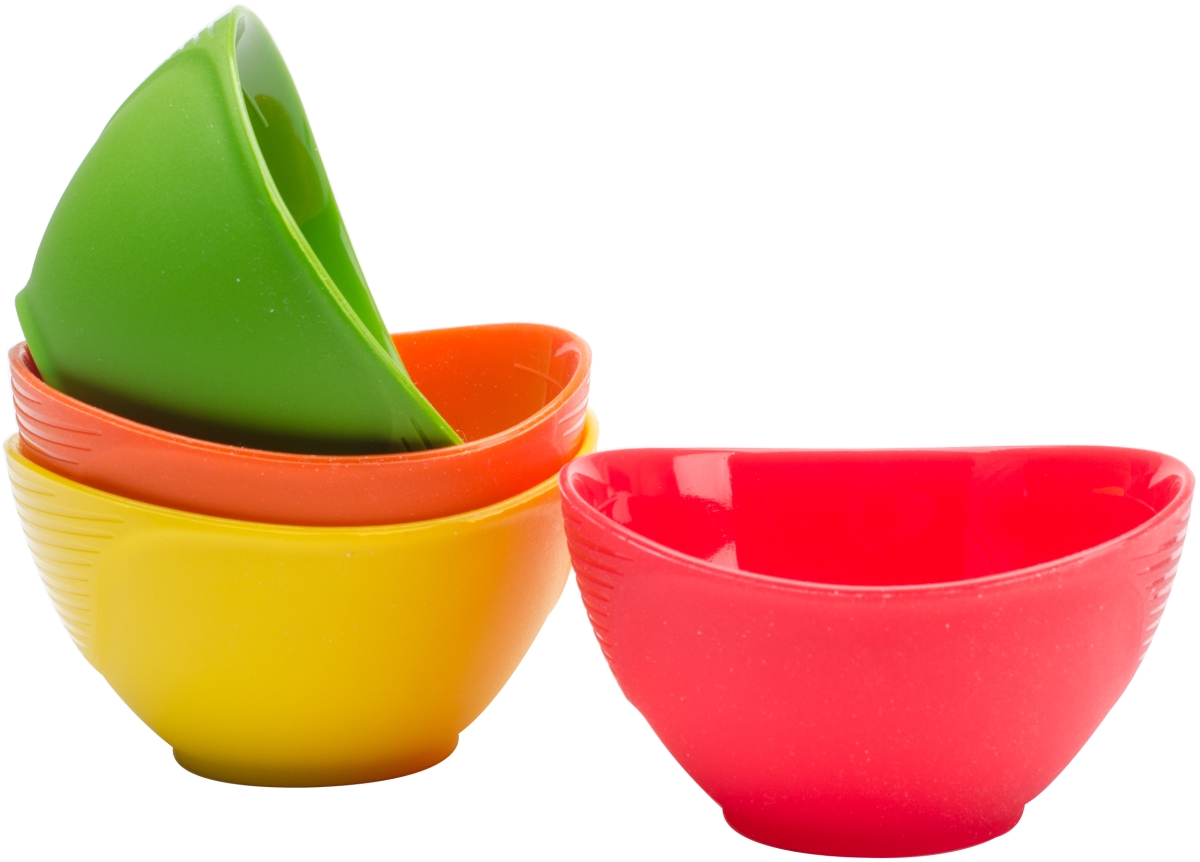 990059 Silicone Pinch Bowls, Red, Green & Yellow - 4 Piece