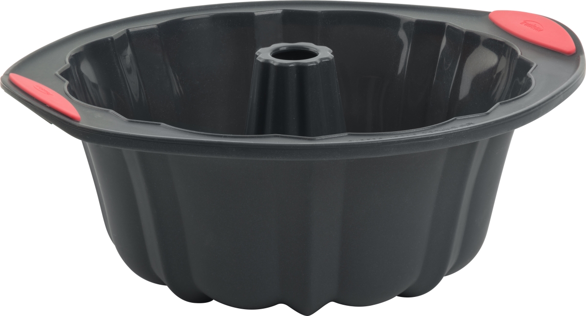 5115204 8.5 In. Fluted Silicone Cake Pan, Gray & Coral