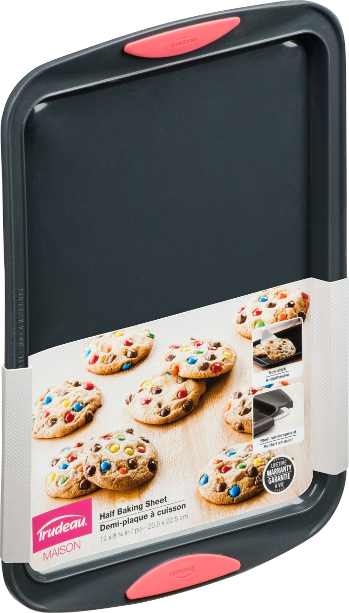 Trudeau Maison 5115207 12 in. Silicone Half Cookie Sheet Gray & Coral Trudeau Maison 5115207 12 in. Silicone Half Cookie Sheet Gray & Coral