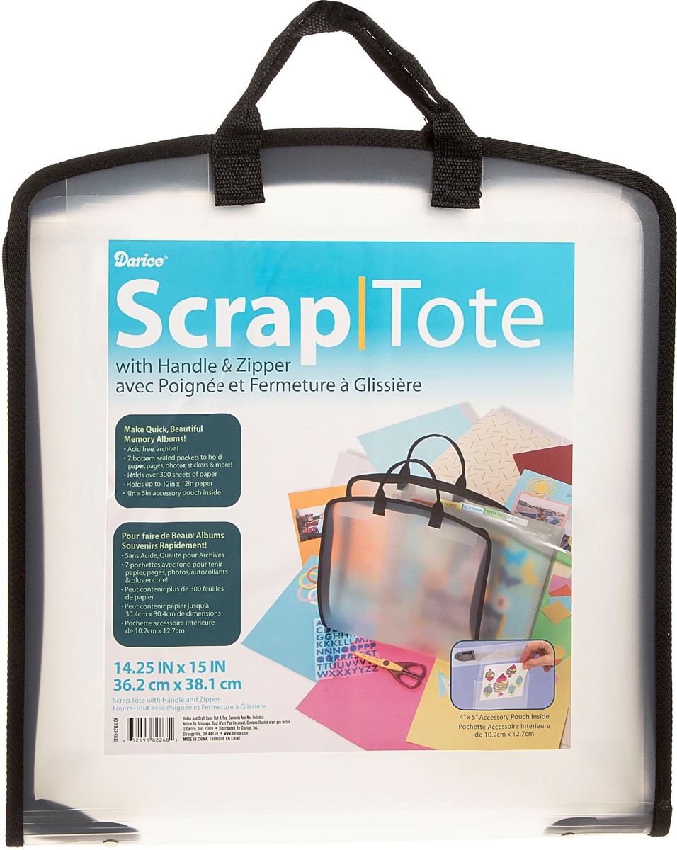 120562 13 X 13 In. Plastic Scrap Tote With Pockets