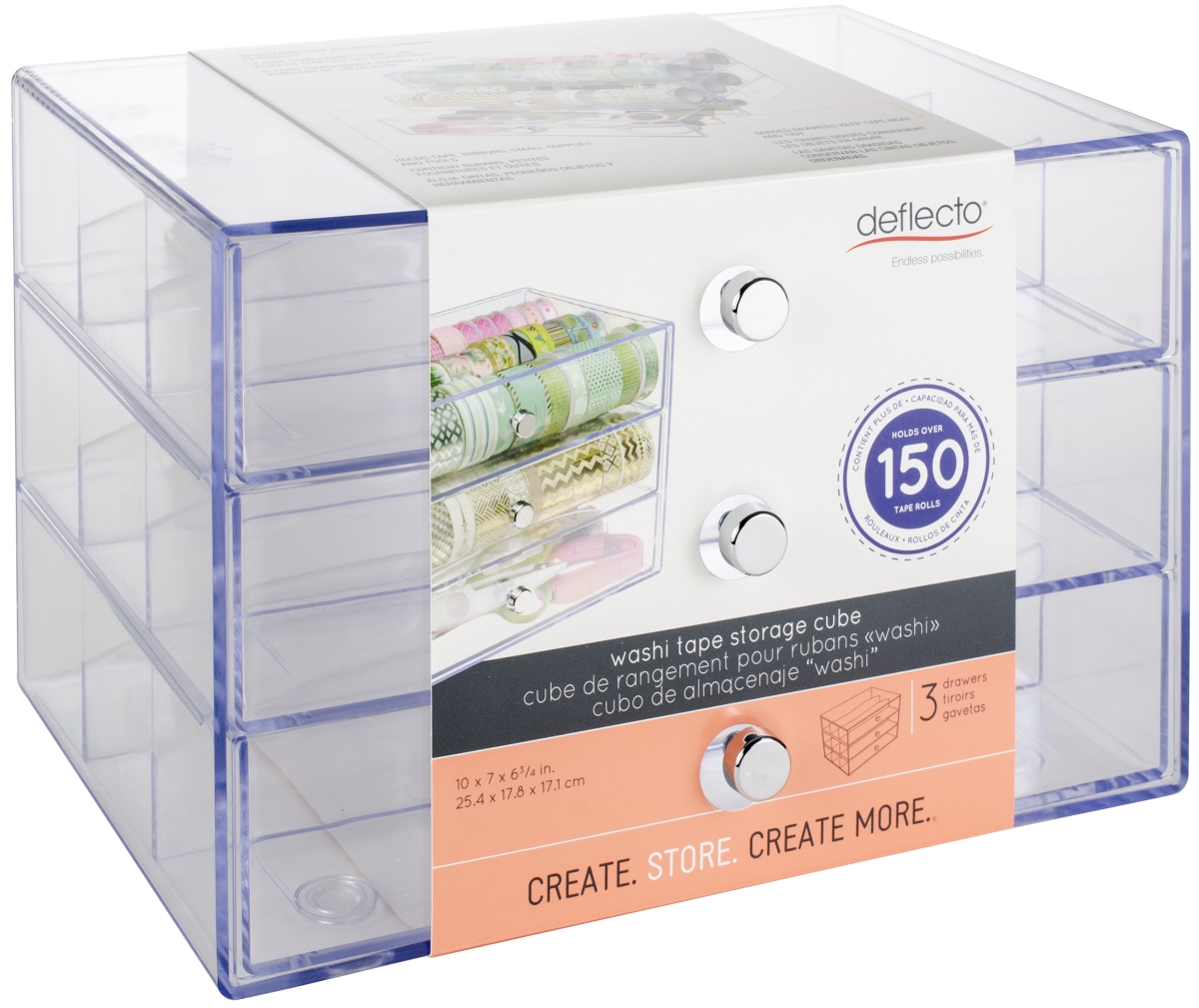 350901cr Washi Tape Storage Cube - Clear