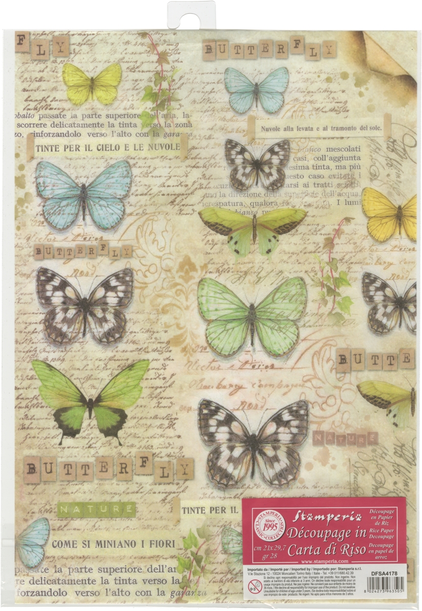 Dfsa4178 Rice Paper Sheet A4 - Butterfly