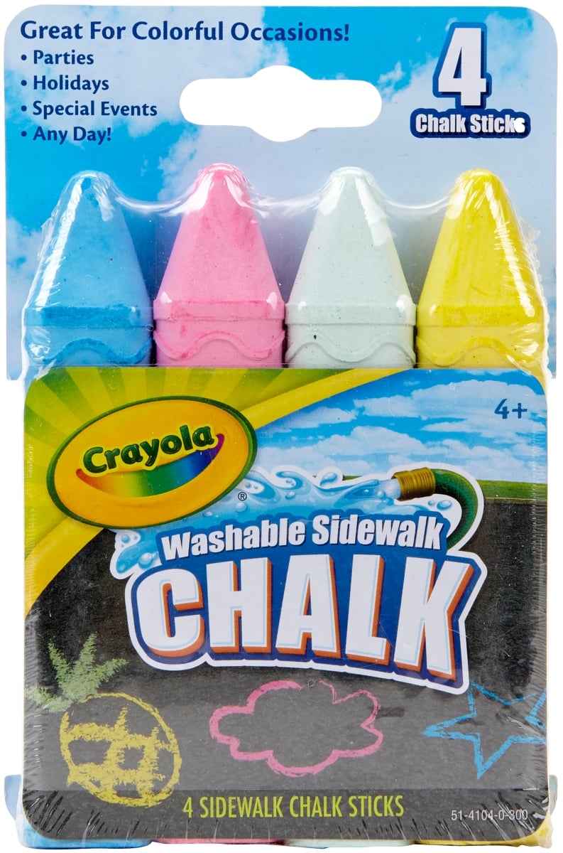 Crayola 51-4104 Sidewalk Chalk - 4 per Pack