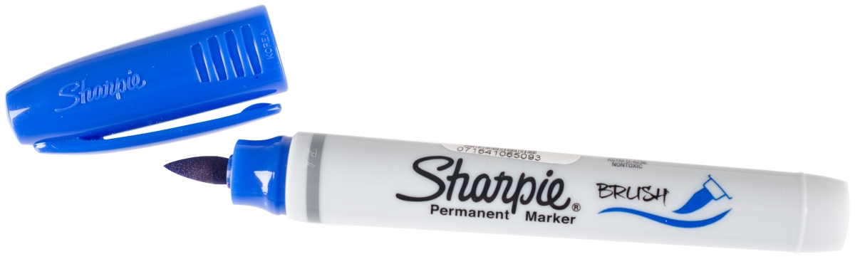 Sanford 1863390 Sharpie Brush Tip Permanent Marker - Blue