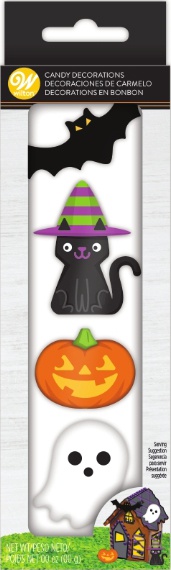 W5865 Candy Decorations - Bat, Cat, Pumpkin & Ghost, 4 Per Pack