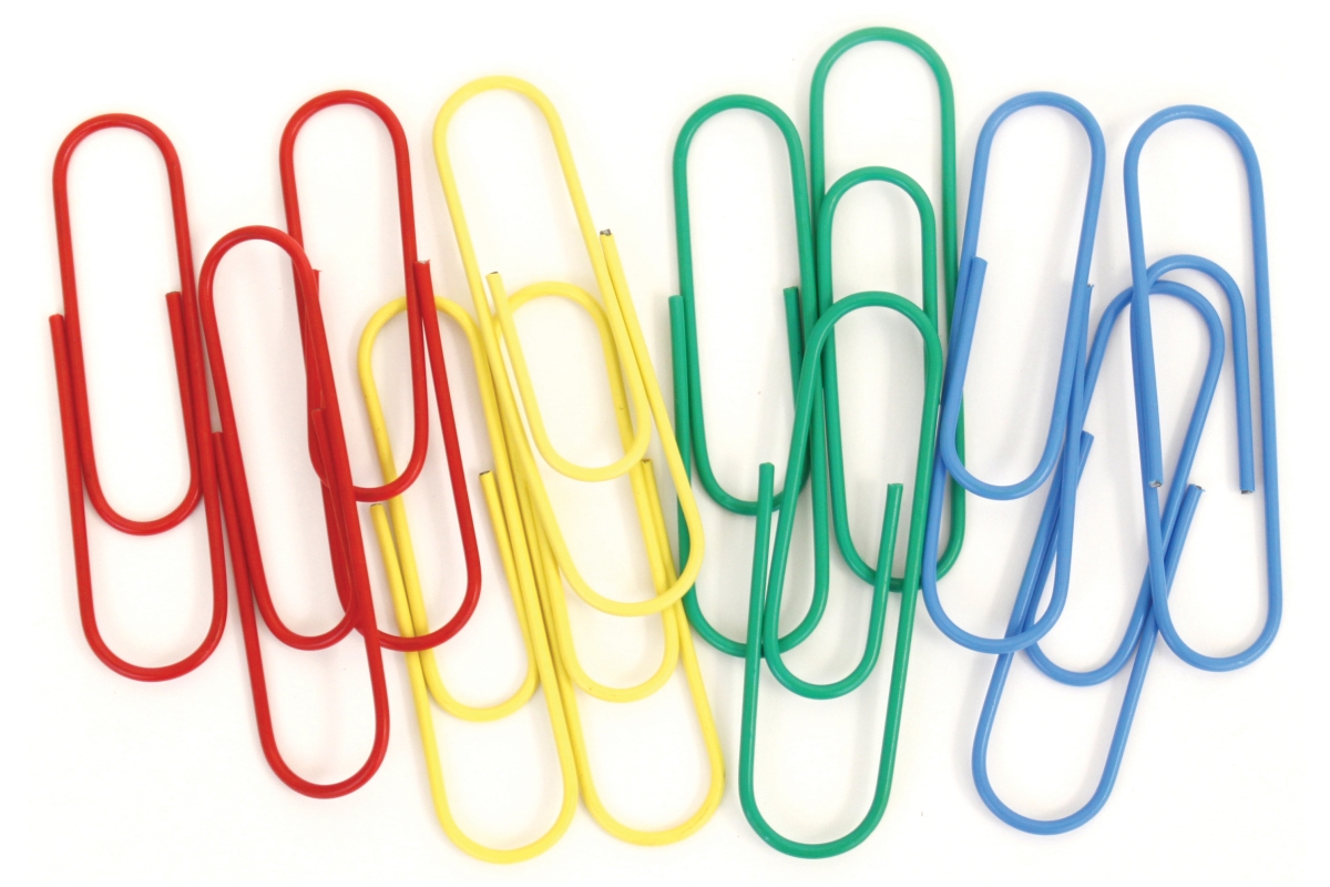 Clp12mix 4 In. Jumbo Metal Paper Clips - Assorted Color, 12 Per Pack