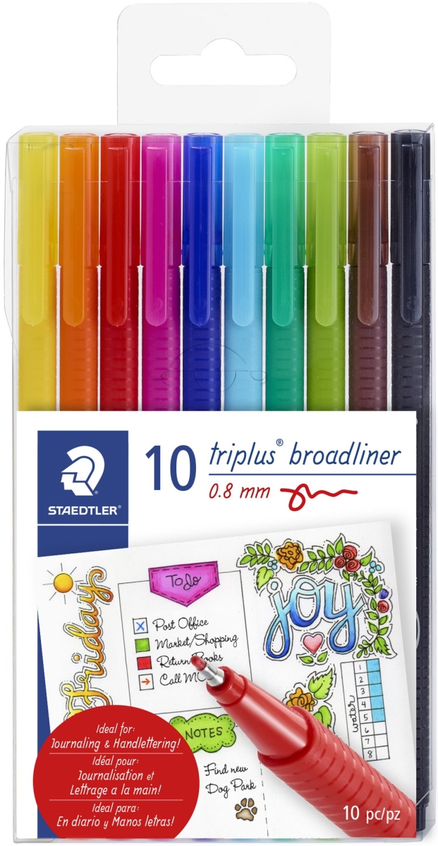 Staedtler Tb10lu Triplus Broadliner Pens - Pack Of 10