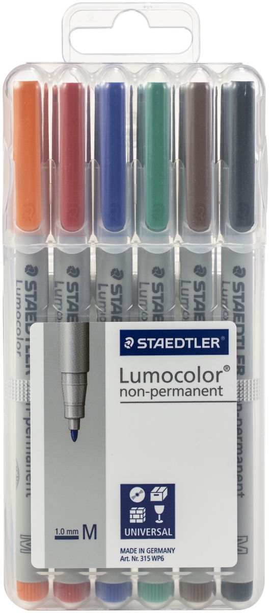 Staedtler 315wp6 Non-permanent Lumocolor Pens - Pack Of 6
