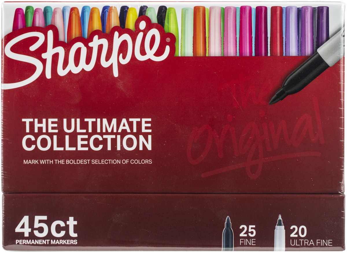 Sanford 2011580 Sharpie Ulitmate Pack Markers - Cosmic, Assorted Colors & Tips - 45 Per Pack