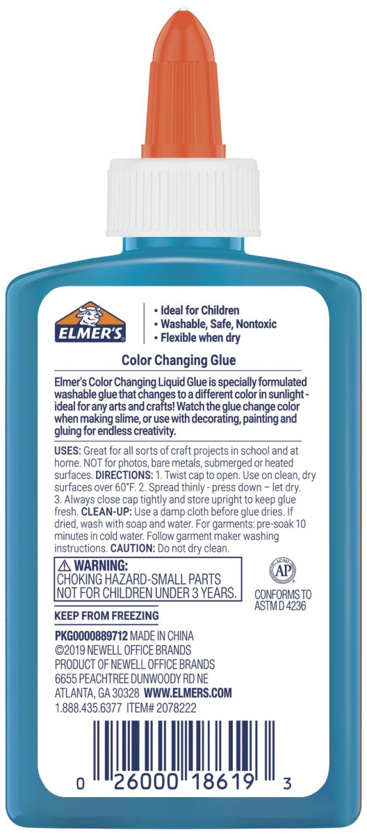 2078c-222 5 Oz Color Changing Glue, Blue