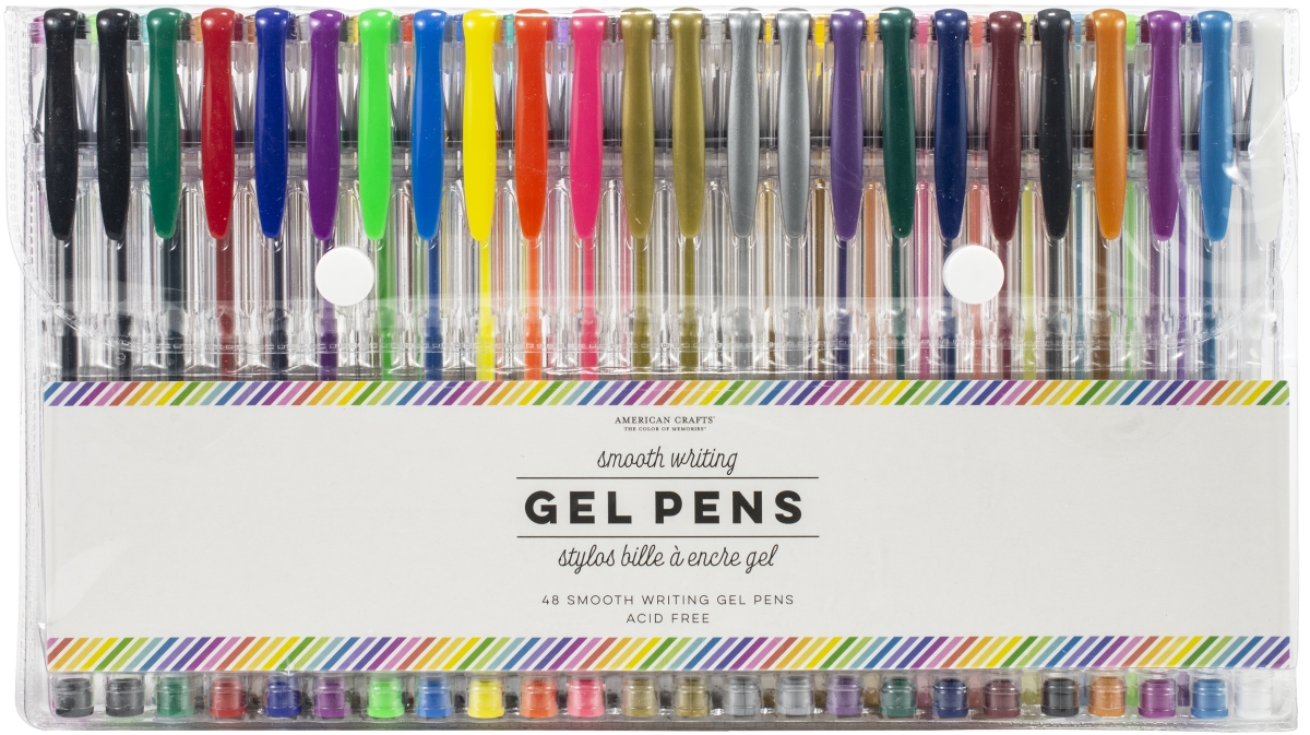 353660 Office Gel Pens Pouch, Rainbow Striped - 48 Per Pack