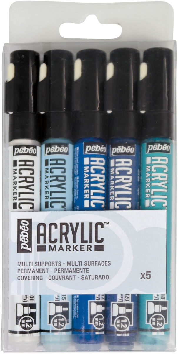 Pe201213 Acrylic Marker Set, Assorted - Pack Of 5