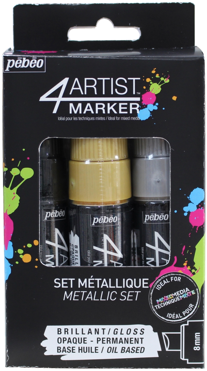 Pe580888 8 Mm Metal 4 Artist Marker Set