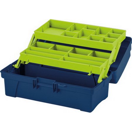 Pro Art Pa010325 14 In. Box With Cantileiver Tray, Blue & Green