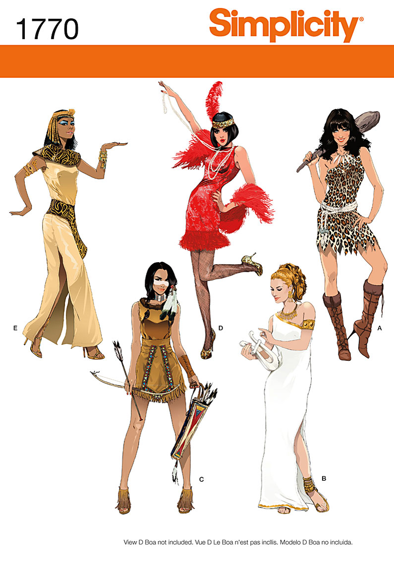 Us1770k5 Size 8-14 Cleopatra Flapper Costume Pattern