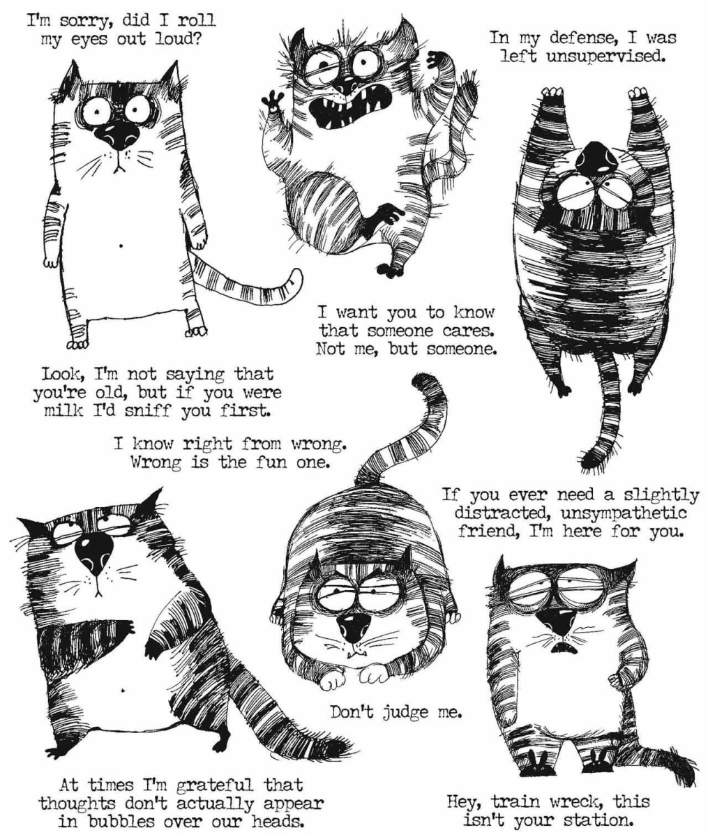 UPC 787790000037 product image for CMS-392 Snarky Cat - Cling Mounted Rubber Stamp Set | upcitemdb.com