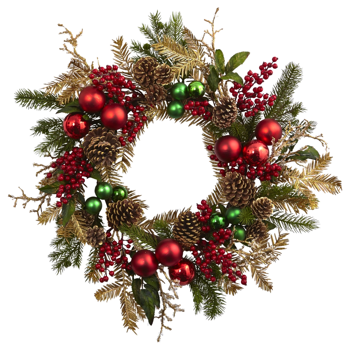 24 In. Ornament, Pine & Pine Cone Wreath