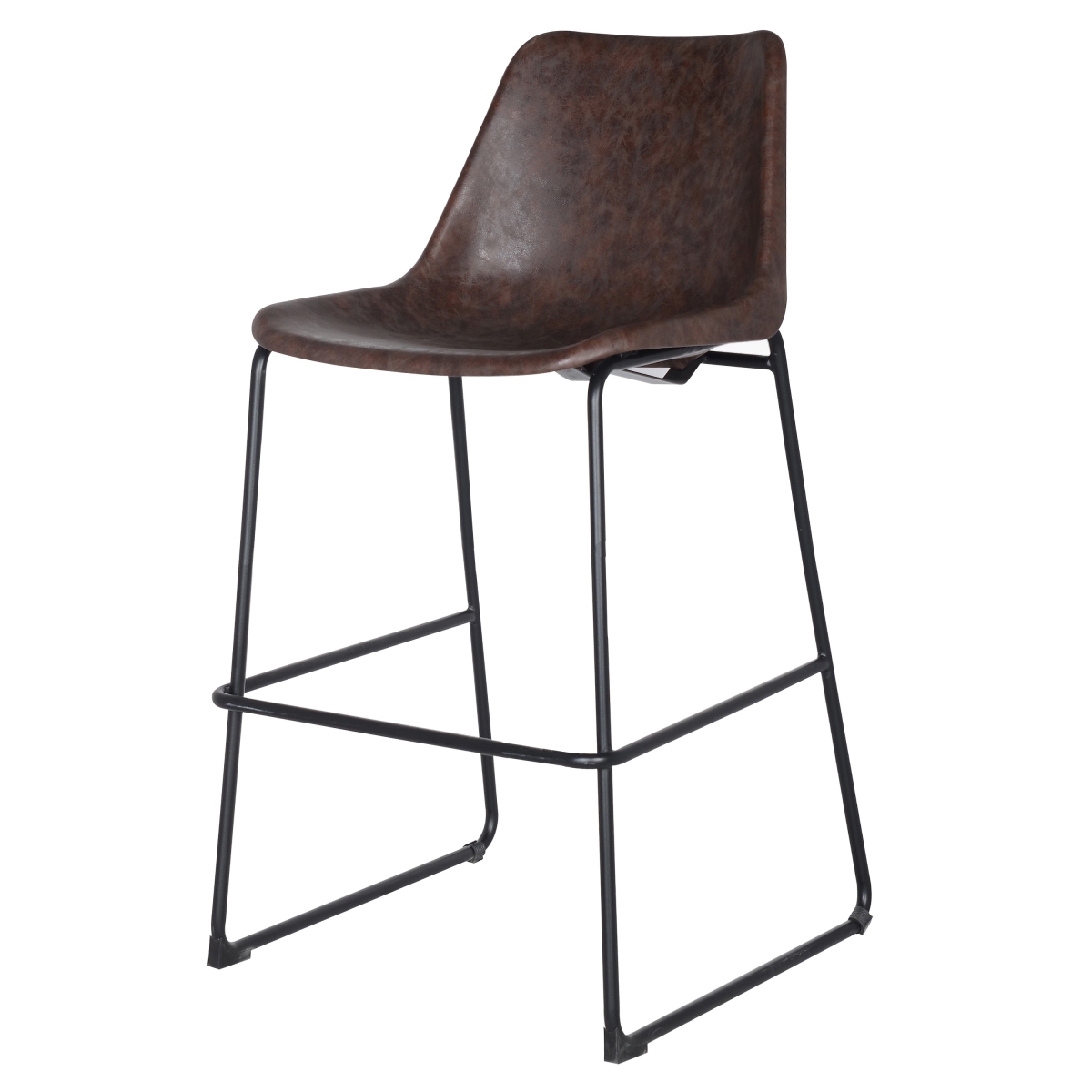 9300022-238 Delta Polyurethane Leather Abs Counter Stool, Vintage Coffee Brown