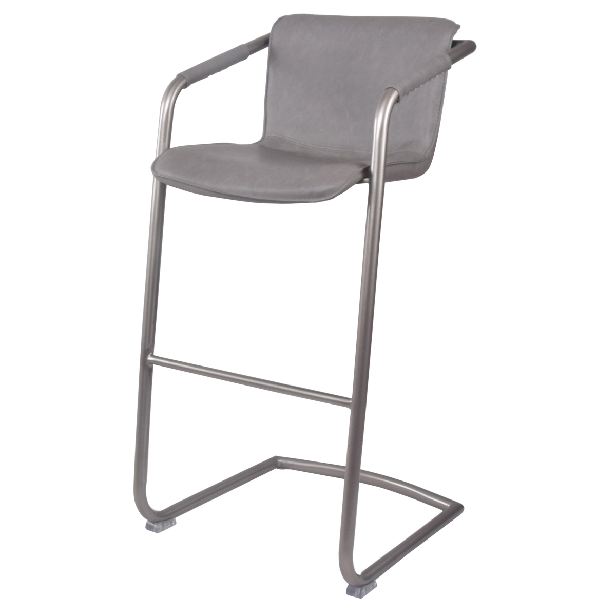 1060003-216 Indy Pu Leather Bar Stool, Antique Graphite Gray - Set Of 2