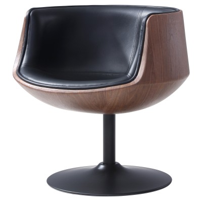 6300039-273 Conan Pu Leather Swivel Chair, Monaco Black