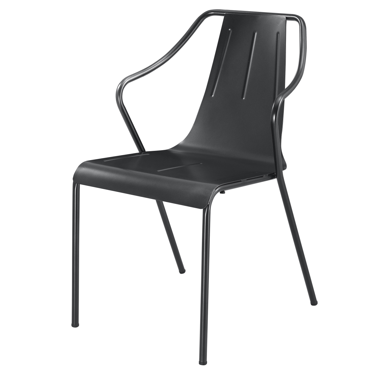 9300048 Callum Metal Chair, Gunmetal Grey - Set Of 4
