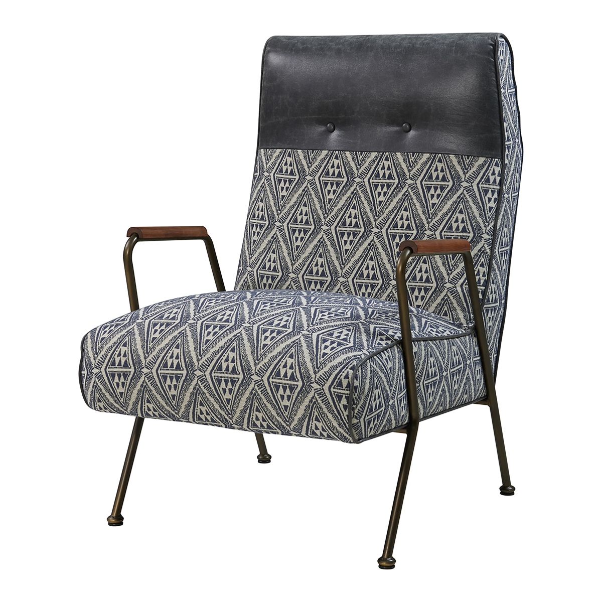 9900035-37mn Kahlo Fabric Accent Chair, Azure Diamond Blue