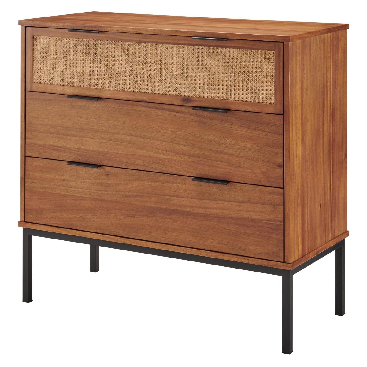 8000062 17.5 X 39.5 X 37 In. Caine Rattan Chest With 3 Drawers, Brown