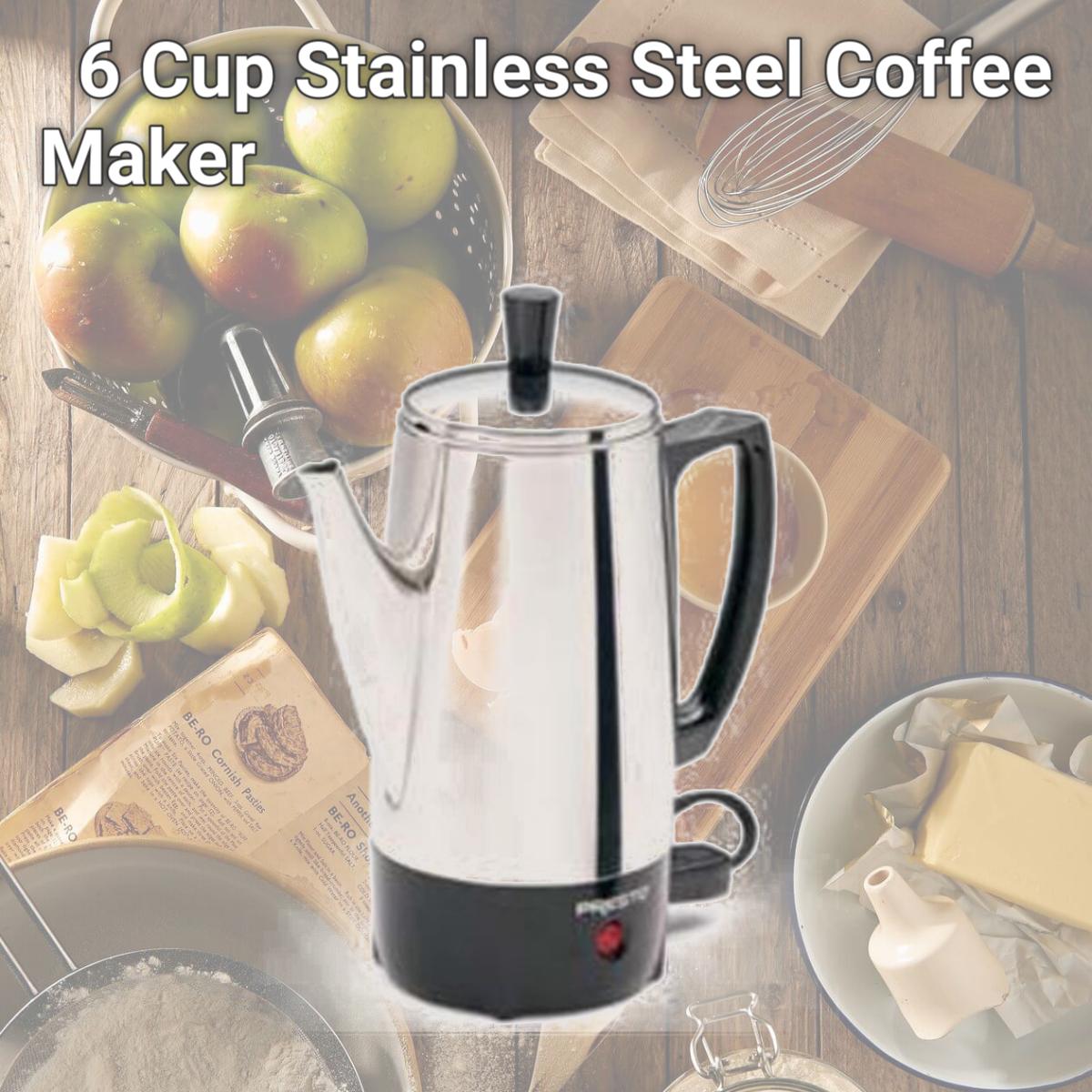 Picture of National Presto Industries 02822 6 Cup Stainless Steel Coffee Maker