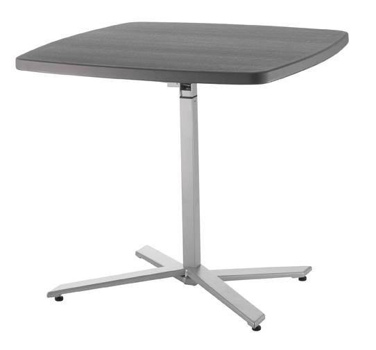 Cttw36sbm 36 In. Square Cafe Time Ii Table With Blow Molded Plastic Top, Charcoal Slate - Textured Black