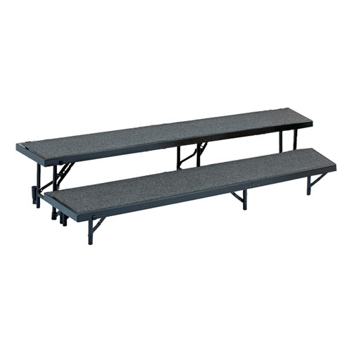 Rt2lc-02 2 Level Tapered Standing Choral Riser, Grey Carpet - 18 X 96 In. Platform