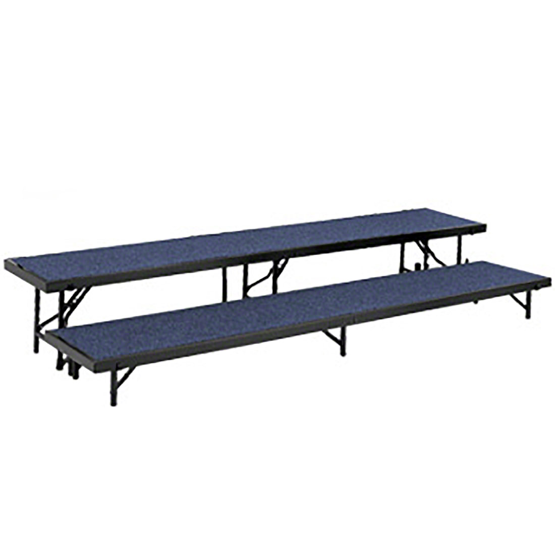 Rt2lc-04 2 Level Tapered Standing Choral Riser, Blue Carpet - 18 X 96 In. Platform
