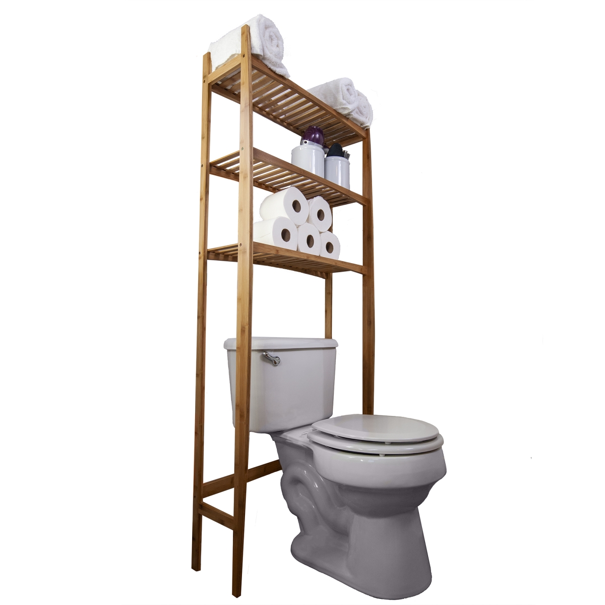 Hx-71096 Natural Bamboo Space Saver For Bathroom