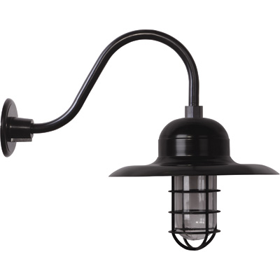 23201093-bs Barn Light With Wall & Ceiling Sconce - 13 In. Dia. Black, 100 Watts