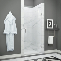 Spa World Sd-az09-01bn 24 X 72 In. Fellow Series Frameless Hinged Shower Door In Chrome With Handle