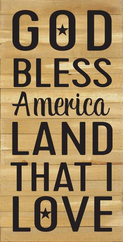 Re1058n 14 X 24.5 In. God Bless America Land That I Love Pallet Wood Art Sign - Natural