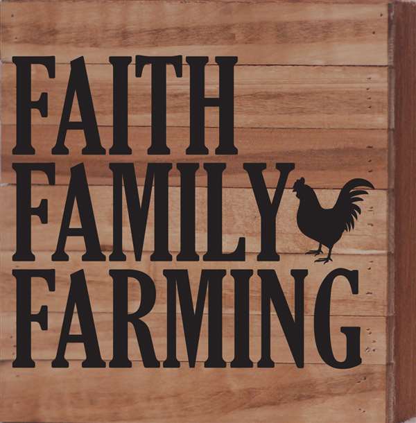 Re1029n 10.5 X 10.5 In. Faith Family Farming Pallet Wood Art Sign - Natural