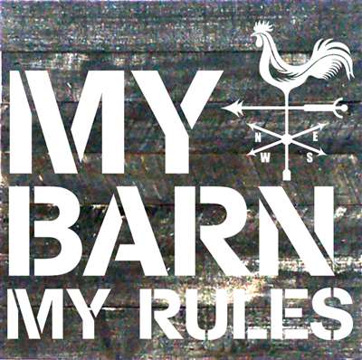 Re1031b 10.5 X 10.5 In. My Barn My Rules Pallet Wood Art Sign