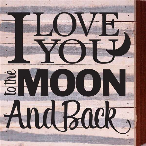 Re1035w 10.5 X 10.5 In. I Love You To The Moon & Back Pallet Wood Art Sign