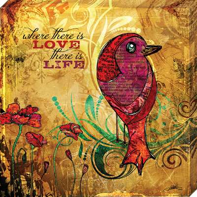 Cv1005-1111 11 X 11 In. Love Life Canvas Gallery Wrapped Art Print