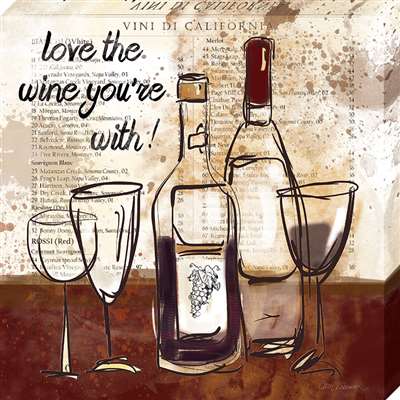 Cv1133-1111 11 X 11 In. Love The Wine You Are With Canvas Gallery Wrapped Art Print