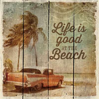 Pa1002 14 X 14 In. Life Is Better At The Beach Wood Pallet Design Wall Art Sign