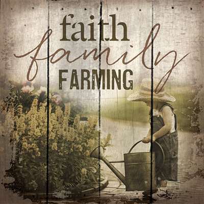 Pa1004 14 X 14 In. Faith Family Farming Wood Pallet Design Wall Art Sign